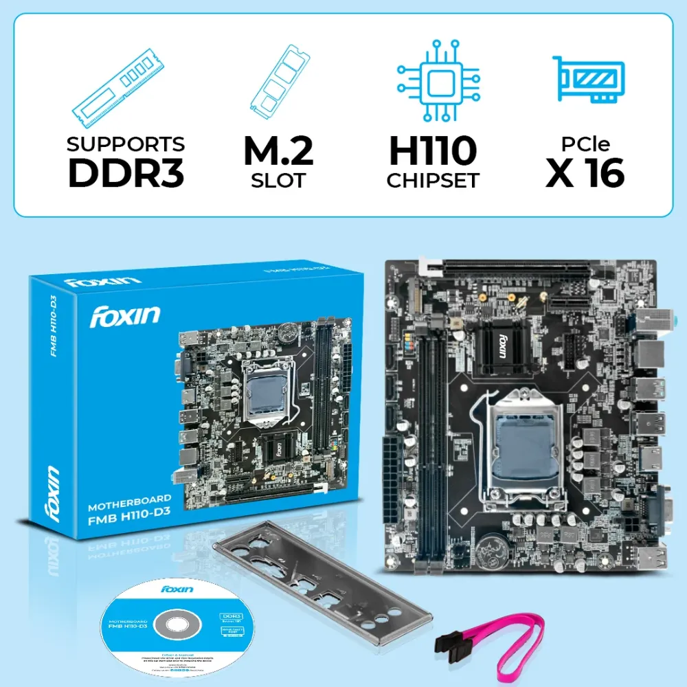 Foxin Motherboard H110 DDR3 Motherboard For Intel 6th | 7th | 8th | 9th Gen with NVME view 7